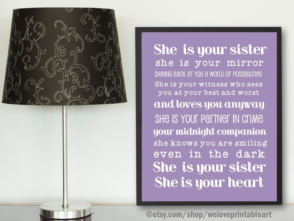 Gift Ideas For Sister Christmas
 Gifts for Sister Purple Poster Gift Ideas for Sister