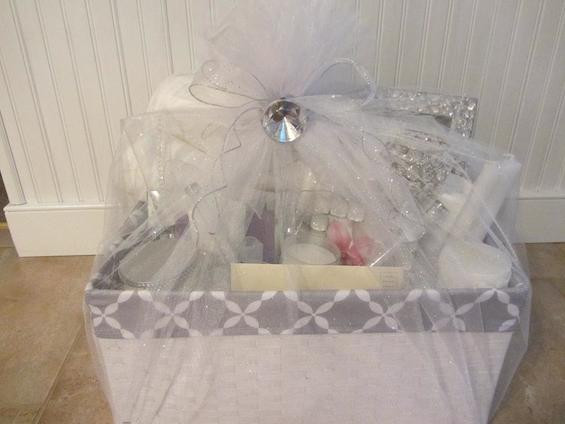 Gift Wrapping Ideas For Wedding Shower
 Gift basket wrapped in tulle netting OMG Lifestyle Blog