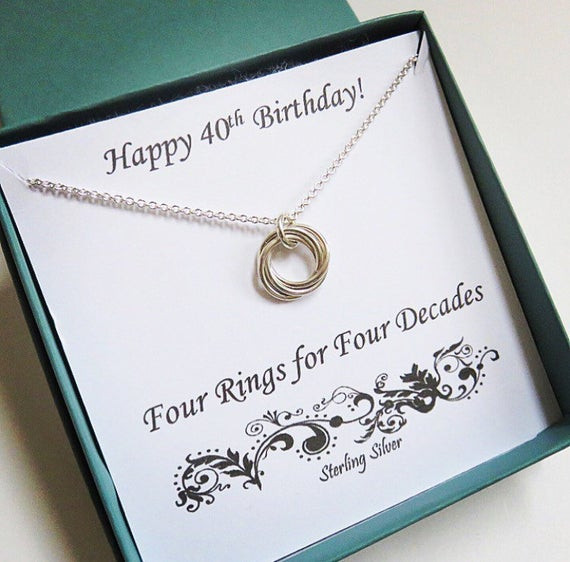 Gifts For 40th Birthday
 40th Birthday Gift for Women Sterling Silver Birthday