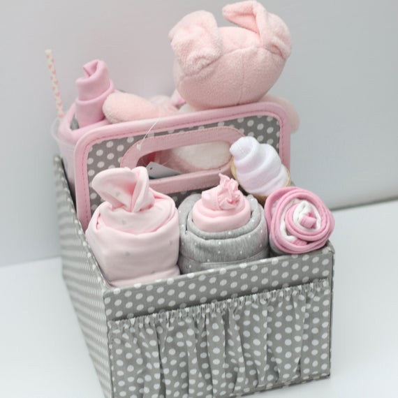 Gifts For Baby Girl Newborn
 Baby Girl Gift Pink & Grey Girl Baby Shower Grey and Pink