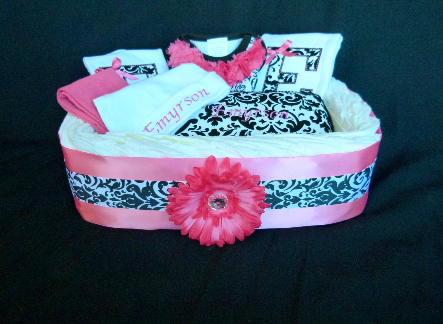 Gifts For Baby Girl Newborn
 Personalized Monogram Baby Girl Diaper Gift Basket by