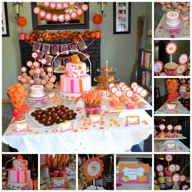 Girl Halloween Party Ideas
 pumpkin 1st birthday aprty