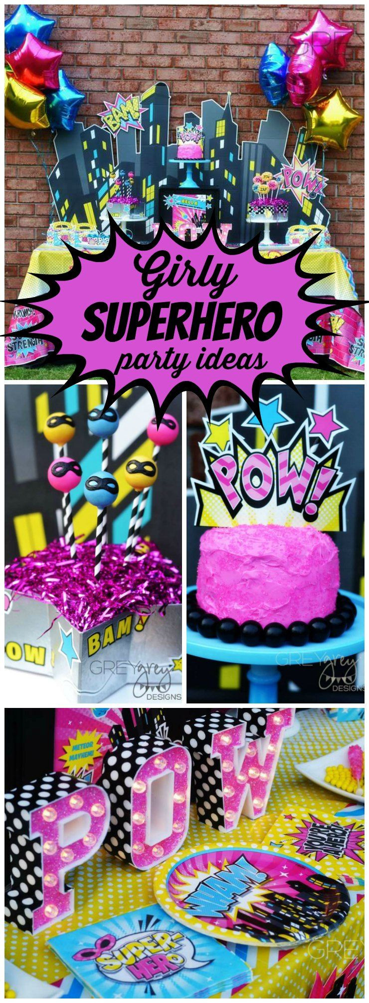 Girl Superhero Birthday Party Ideas
 Superheroes Birthday "Girly SuperHero Party"