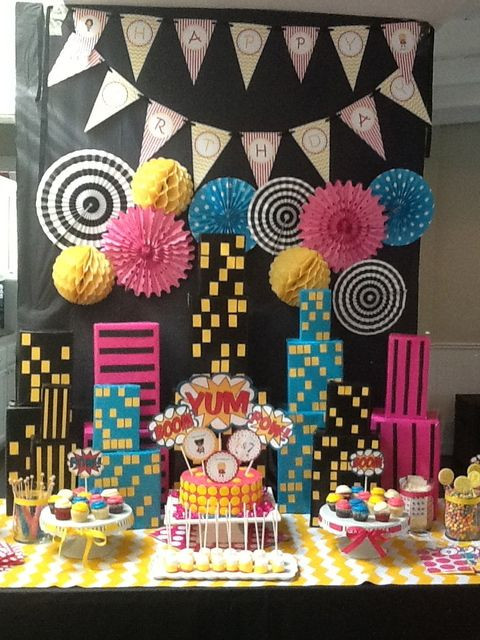 Girl Superhero Birthday Party Ideas
 Totally going to do this kind of a PowerPuff girls cross