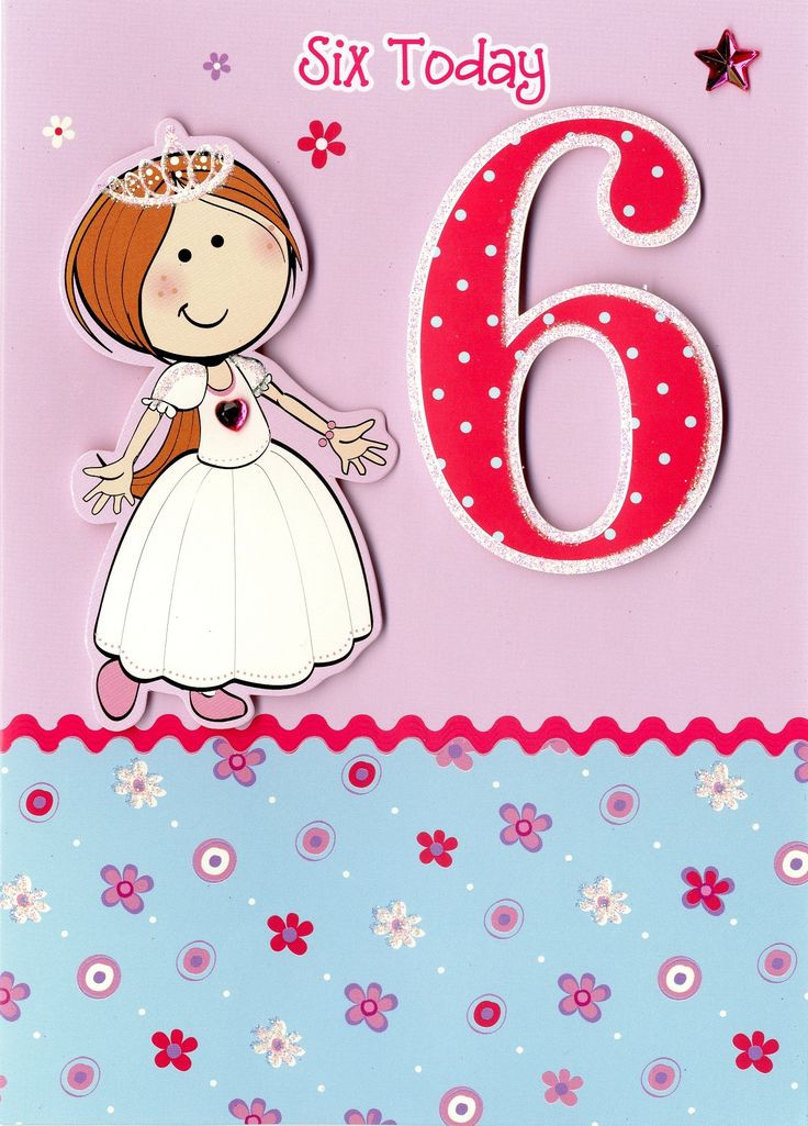 Girls Birthday Party Ideas Age 6
 Girl Age 6 Birthday Card Princess’ SORRY OUT OF STOCK