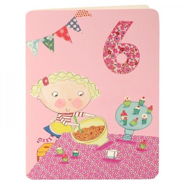 Girls Birthday Party Ideas Age 6
 Girl & Cakes Age 6 Birthday Card Karenza Paperie