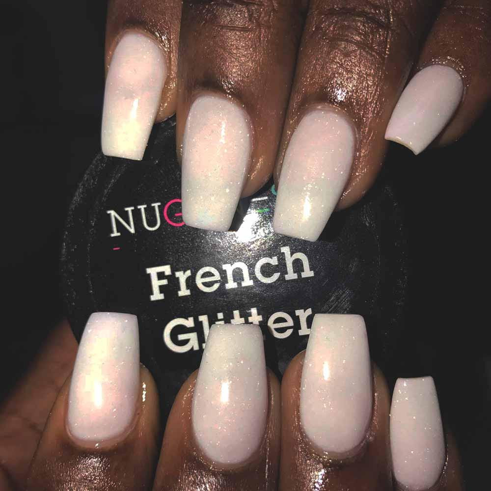 Glitter Dip Nails
 Dip Powder Manicure NuGenesis Nails French Glitter