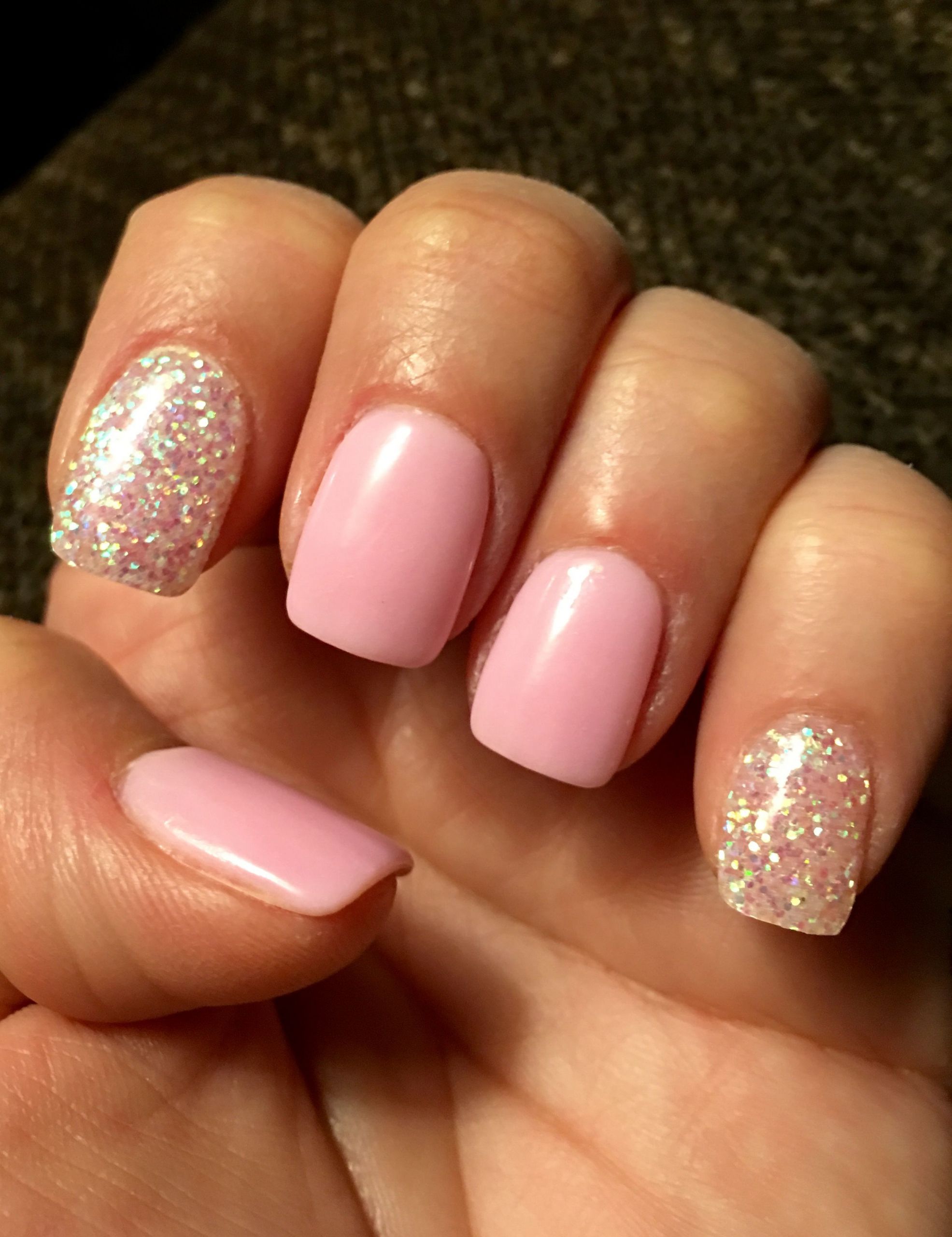 Glitter Dip Nails
 Pink & Glitter Nexgen Nails