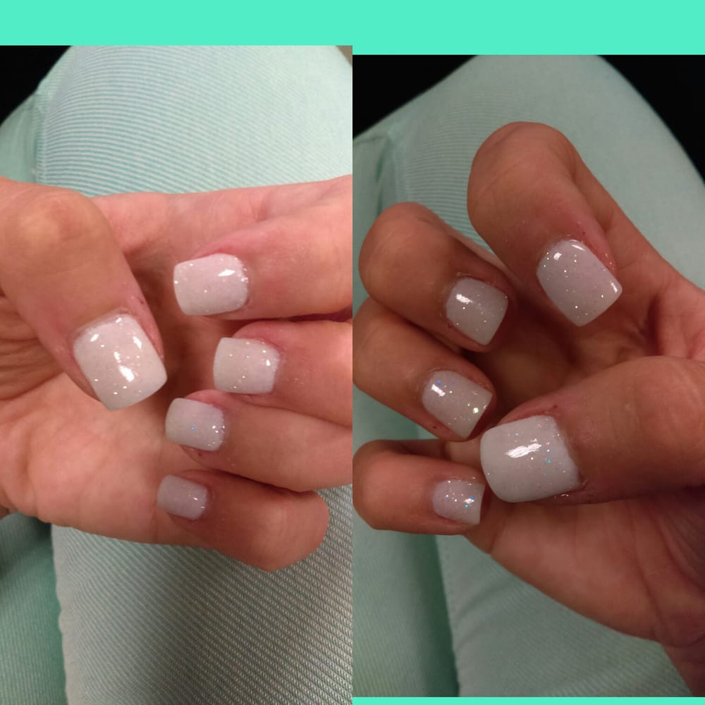 Glitter Dip Nails
 White Glitter Dipped nails no cuticle work Yelp