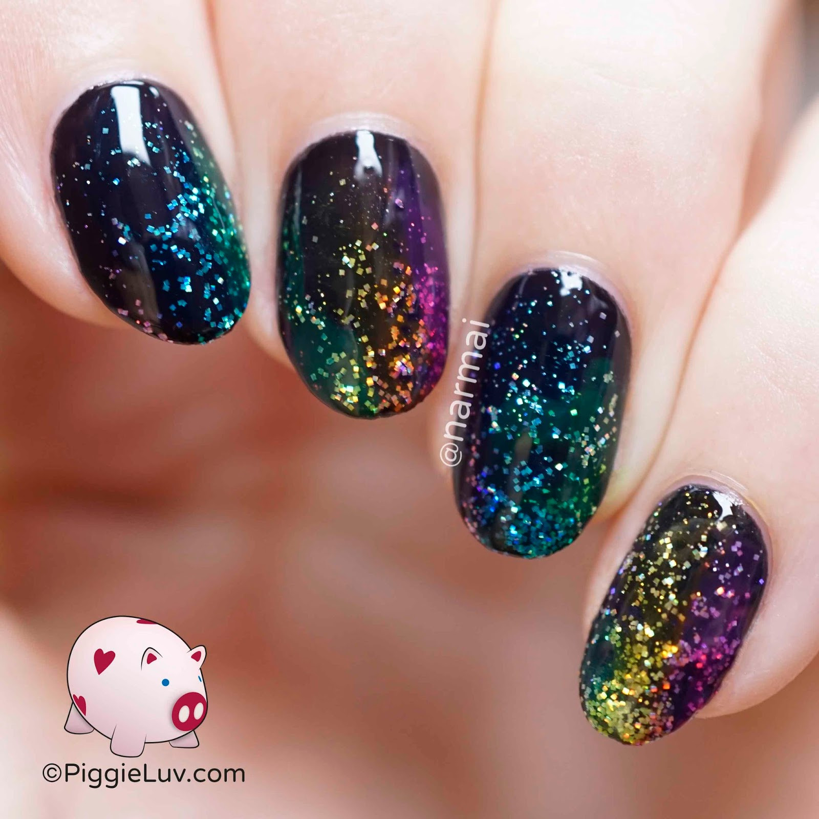 Glitter For Nails
 PiggieLuv Scattered rainbow glitter nail art