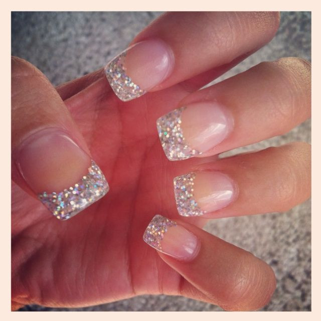 Glitter French Nails
 Best 25 Silver tip nails ideas on Pinterest