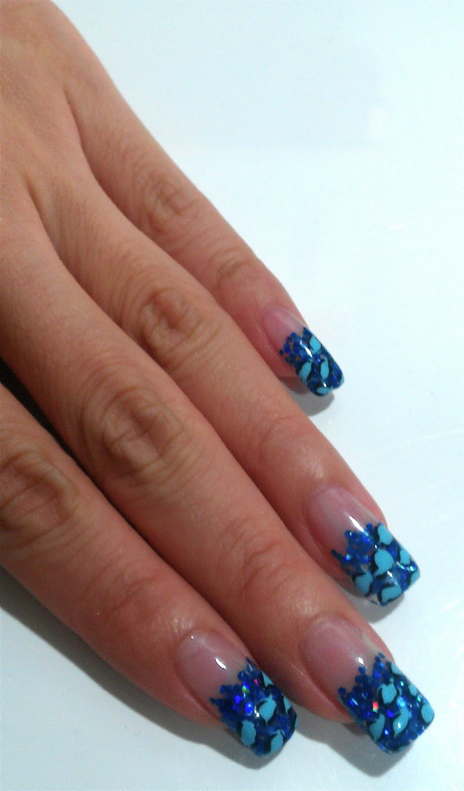 Glitter Gel Nails
 The Clover Beauty Inn NOTD Blue Glitter Leopard Print