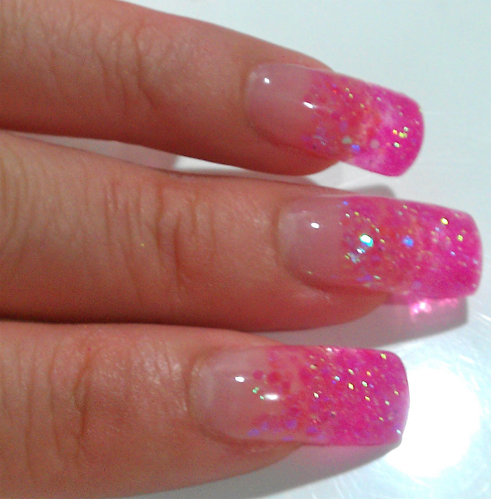 Glitter Gel Nails
 The Clover Beauty Inn NOTD Pink Glitter Gel Nails