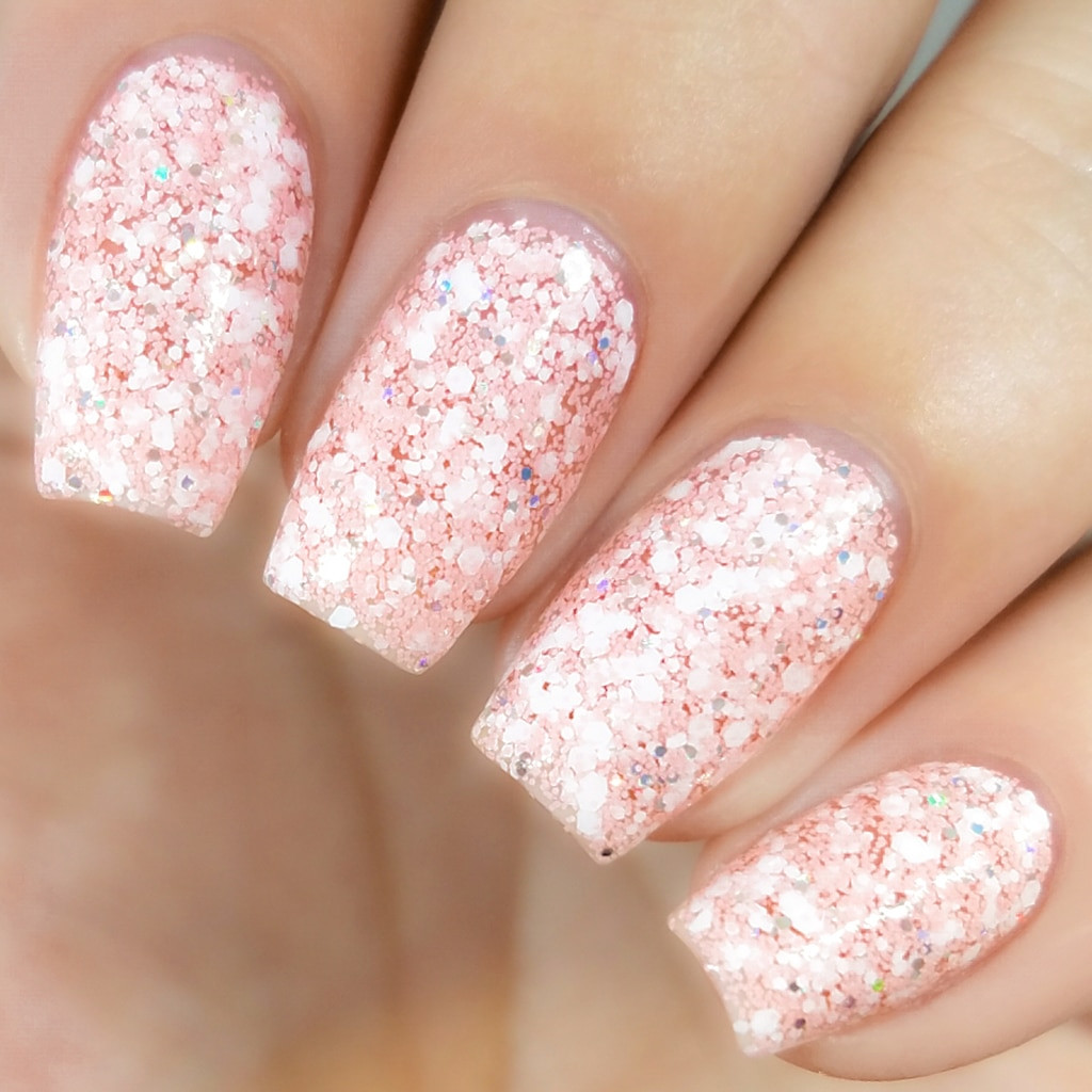 Glitter Gel Nails
 Pinking Sparkle Pink Glitter Gel Polish
