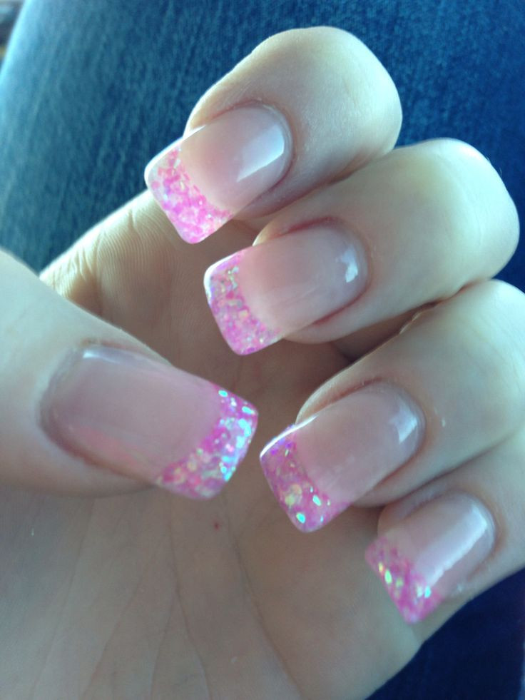 Glitter Nails Salon
 Pink sparkles glitter nails Done at Alan s nail spa