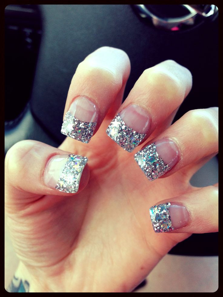 Glitter Tip Acrylic Nails
 The 25 best Graduation nails ideas on Pinterest