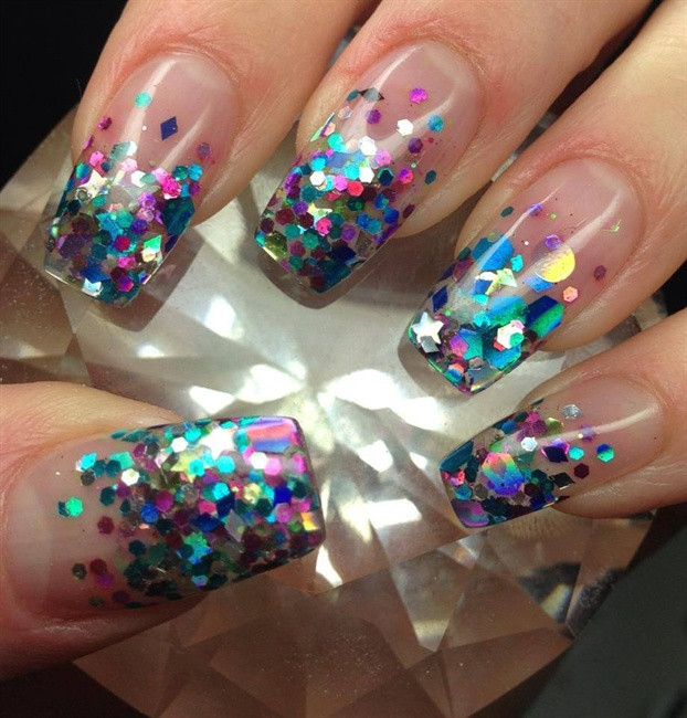 Glitter Tip Acrylic Nails
 Top 60 Gorgeous Glitter Acrylic Nails