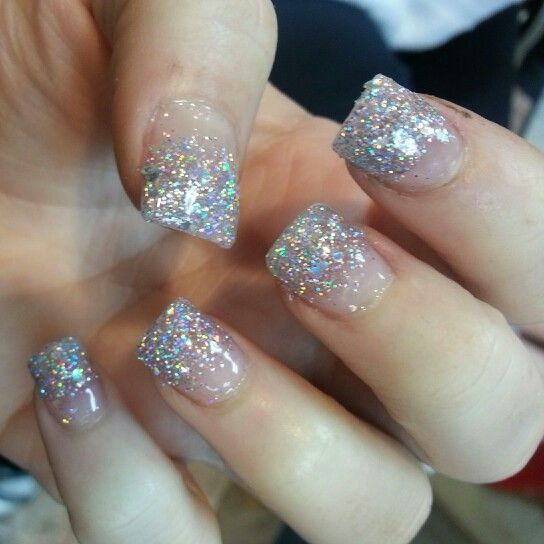 Glitter Tip Acrylic Nails
 Prom nails