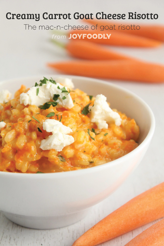 Goats Cheese Risotto
 Creamy Carrot Goat Cheese Risotto JoyFoodly