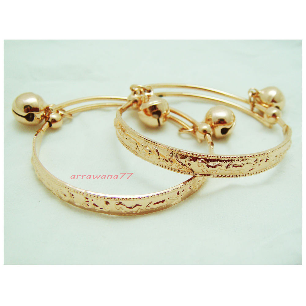 Gold Anklet Bracelet
 Pink Gold 22K 23K Thai Baht Gold GP Jewelry Baby Set