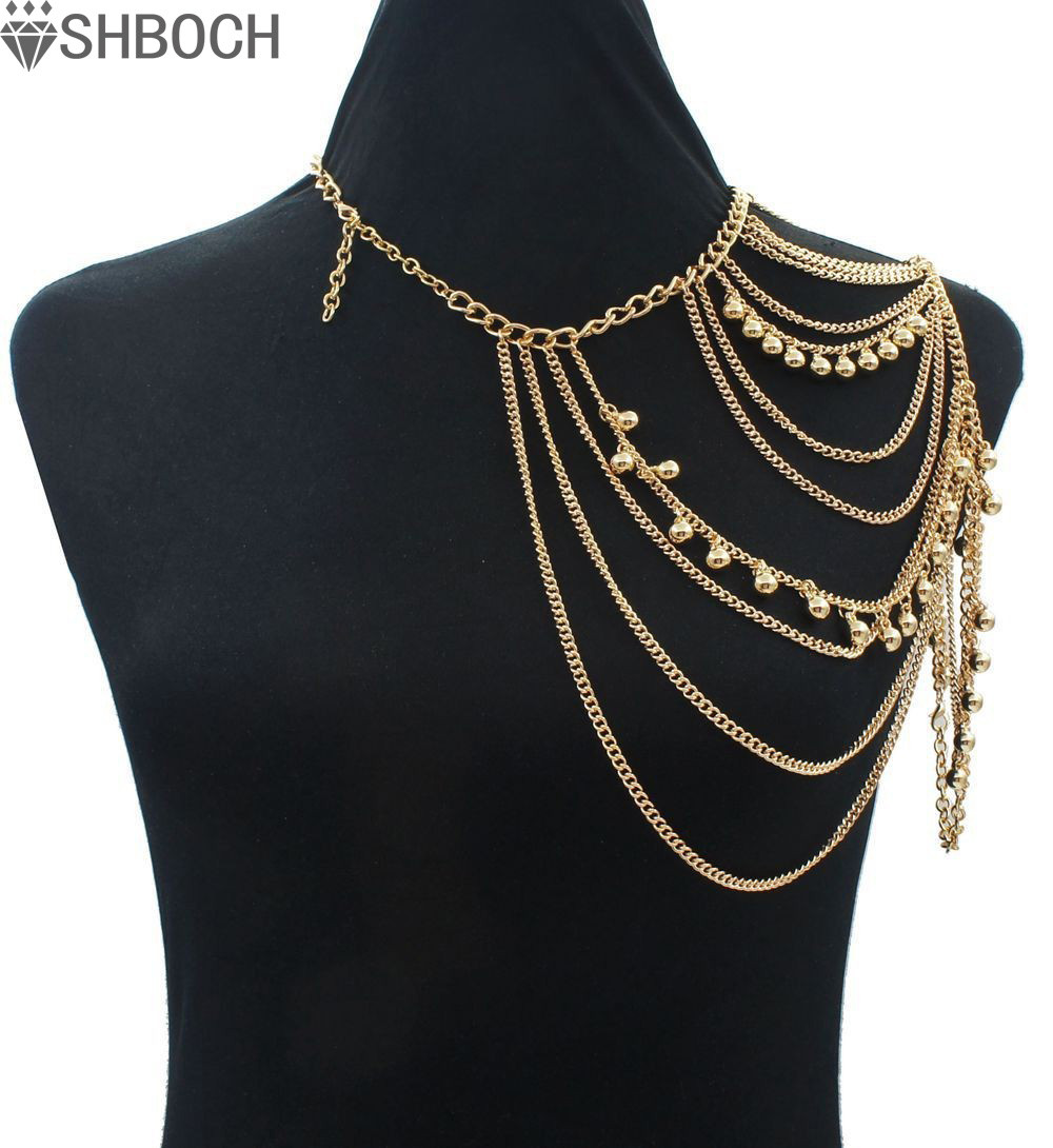 Gold Body Jewelry
 Gold y Shoulder Body Chain Necklace Women Multi Layered