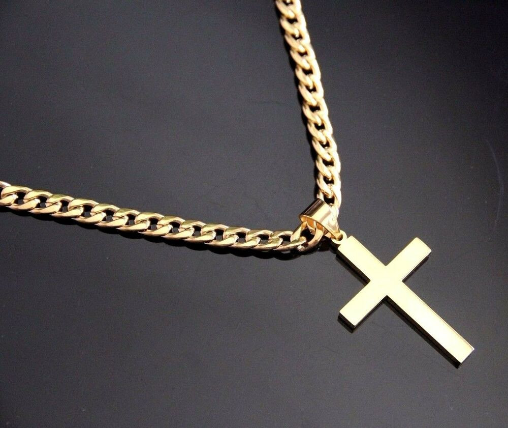 Крестик с цепочкой из золота
