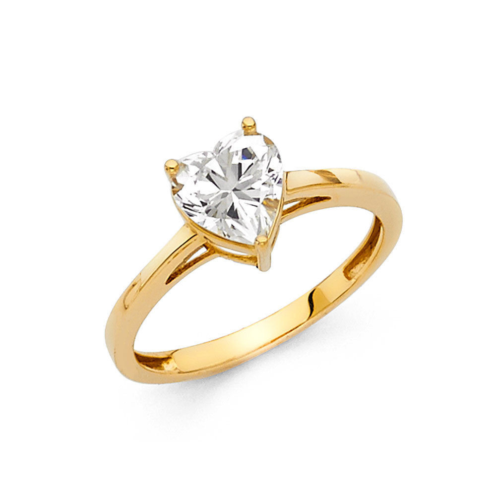 Gold Diamond Rings
 1 00 Ct Heart Diamond Solitaire Engagement Wedding Ring