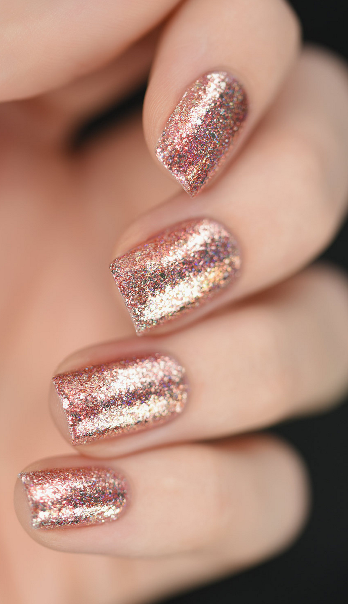 Gold Glitter Gel Nails
 rose gold holographic nail polish Tap the link now to find