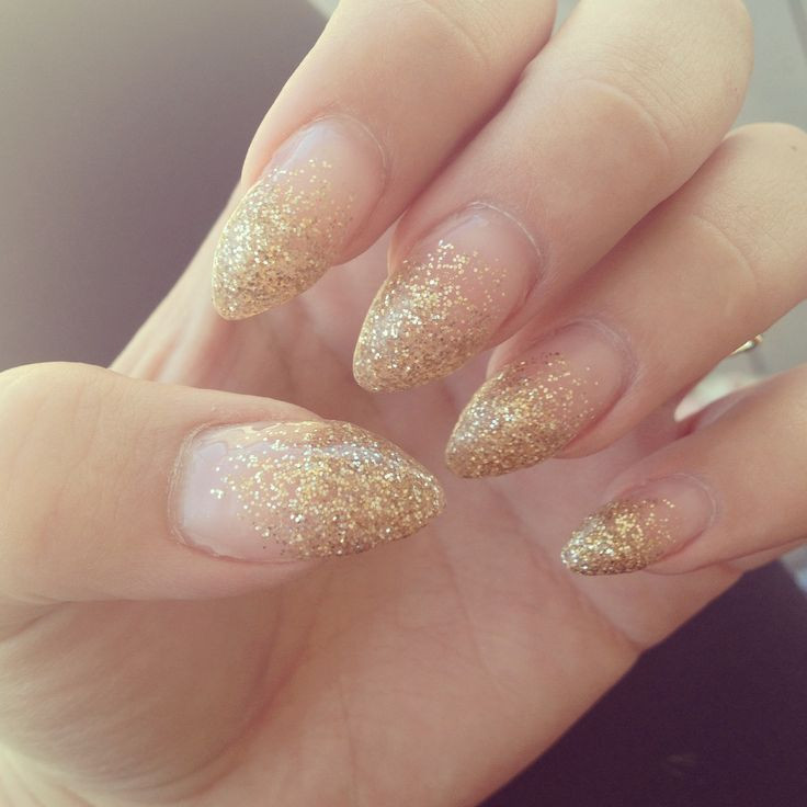 Gold Glitter Gel Nails
 gel nails stilettos claws glitter Nails
