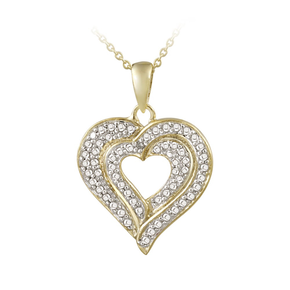 Gold Heart Necklace With Diamonds
 Shop DB Designs 18k Gold over Sterling Silver Diamond