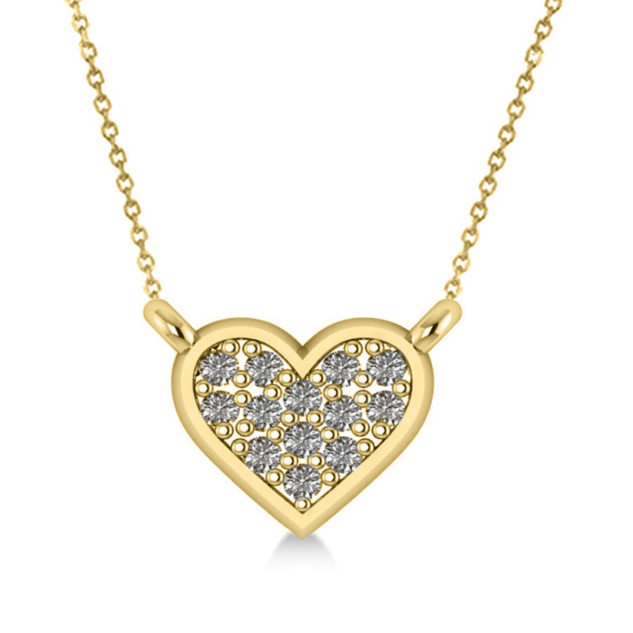 Gold Heart Necklace With Diamonds
 Diamond Heart Pendant Necklace 14k Yellow Gold 0 13ct