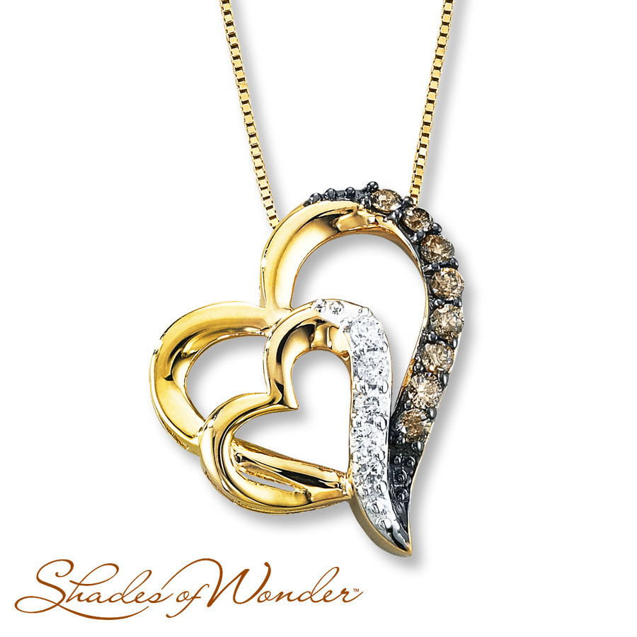 Gold Heart Necklace With Diamonds
 Yellow Gold Diamond Heart Necklace
