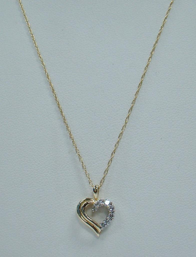 Gold Heart Necklace With Diamonds
 14K YELLOW GOLD 1 5 CTTW DIAMOND HEART SMALL PENDANT 18