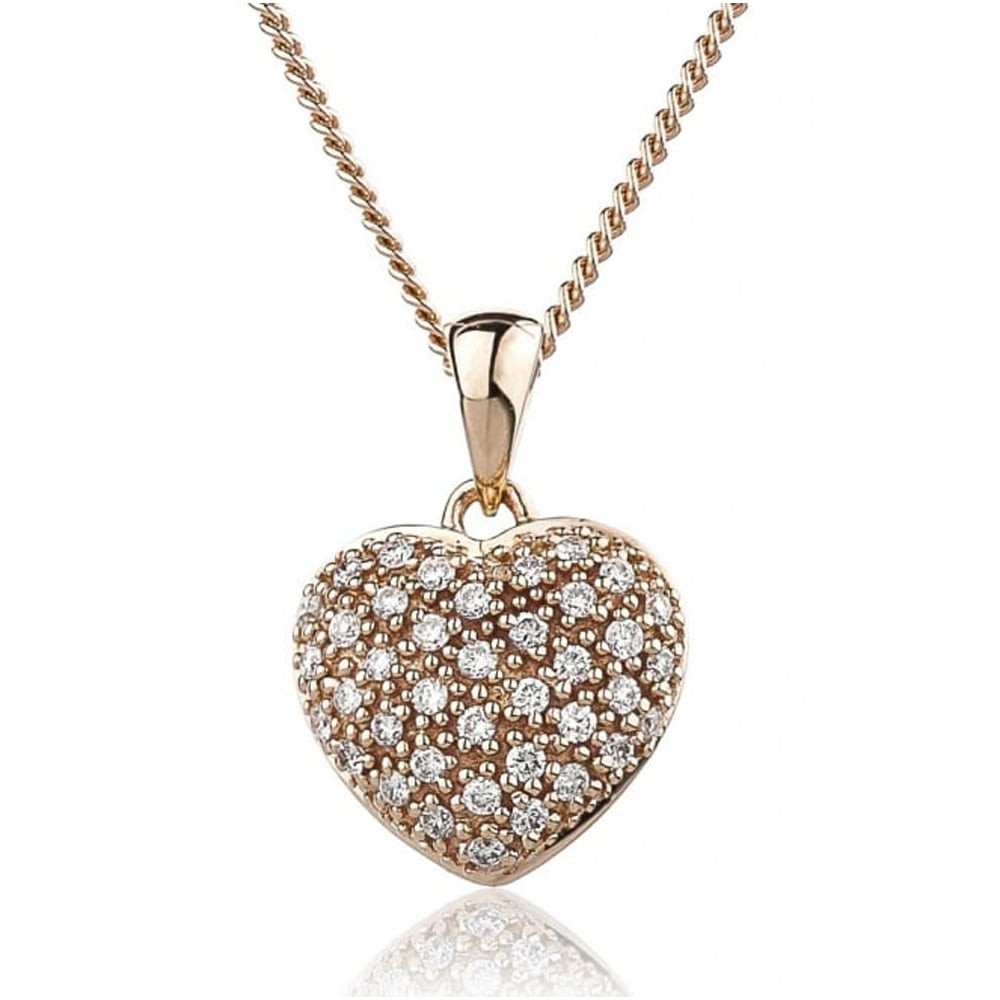 Gold Heart Necklace With Diamonds
 Rose Gold Heart Shape Diamond Pendant 0 20ct from Bigger