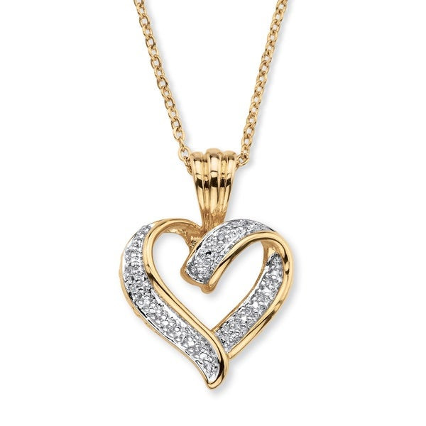 Gold Heart Necklace With Diamonds
 Shop Yellow Gold Plated Heart Pendant 19 5mm Genuine