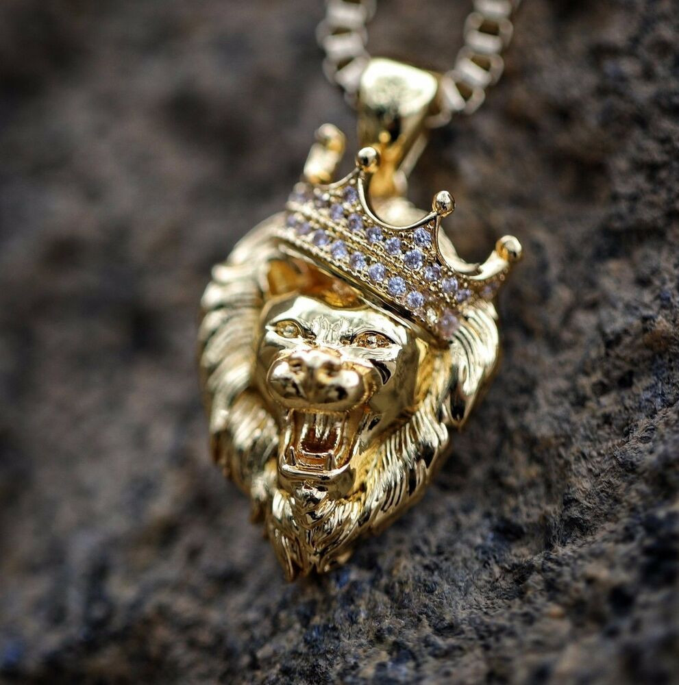 Gold Lion Necklace
 Gold Mini Lion Head Charm Pendant Necklace