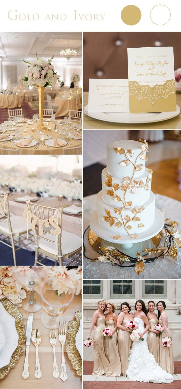 Gold Wedding Color Schemes
 2017 Wedding Color Scheme Trends Gold and Ivory
