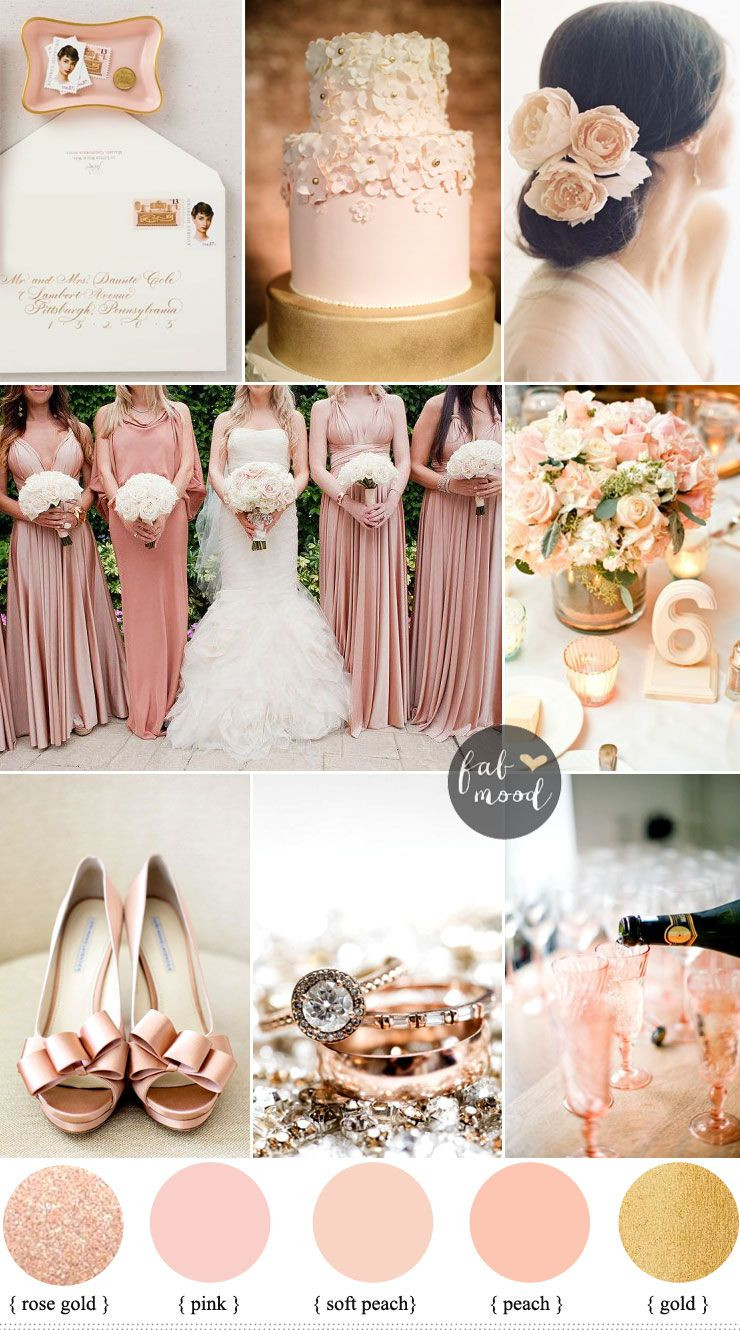 Gold Wedding Color Schemes
 Blush rose gold and peach wedding Colours sophisticated