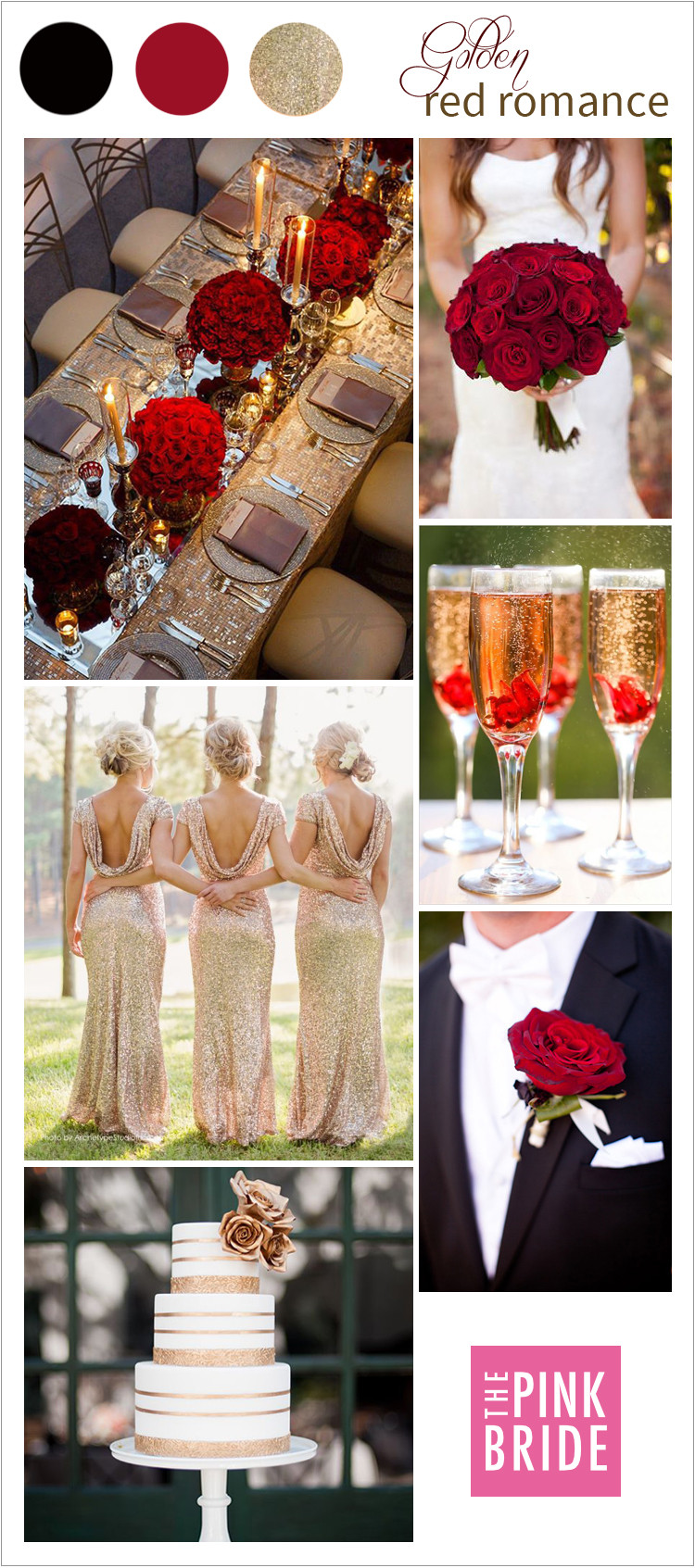Gold Wedding Color Schemes
 Wedding Color Board Golden Red Romance The Pink Bride