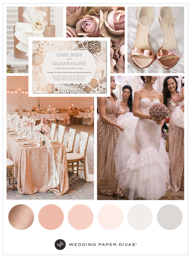 Gold Wedding Color Schemes
 Rose Gold Wedding Ideas and Color Schemes