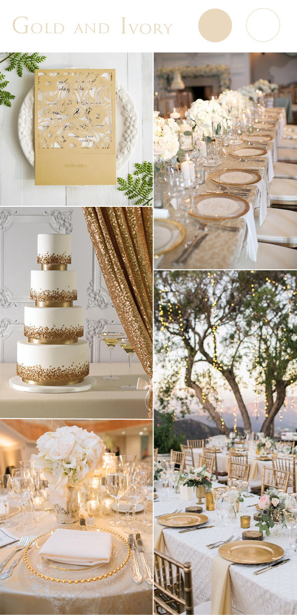Gold Wedding Color Schemes
 2017 Wedding Color Scheme Trends Gold and Ivory – Stylish