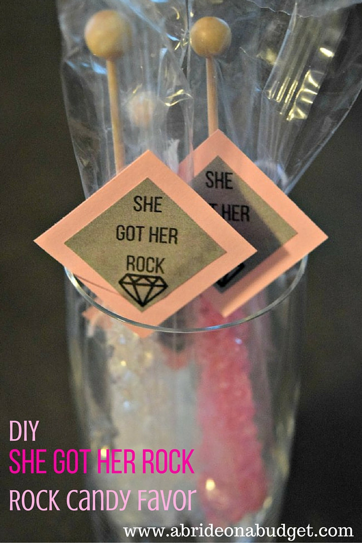 Good Ideas For Engagement Party Gifts
 DIY "She Got Her Rock" Rock Candy Favor
