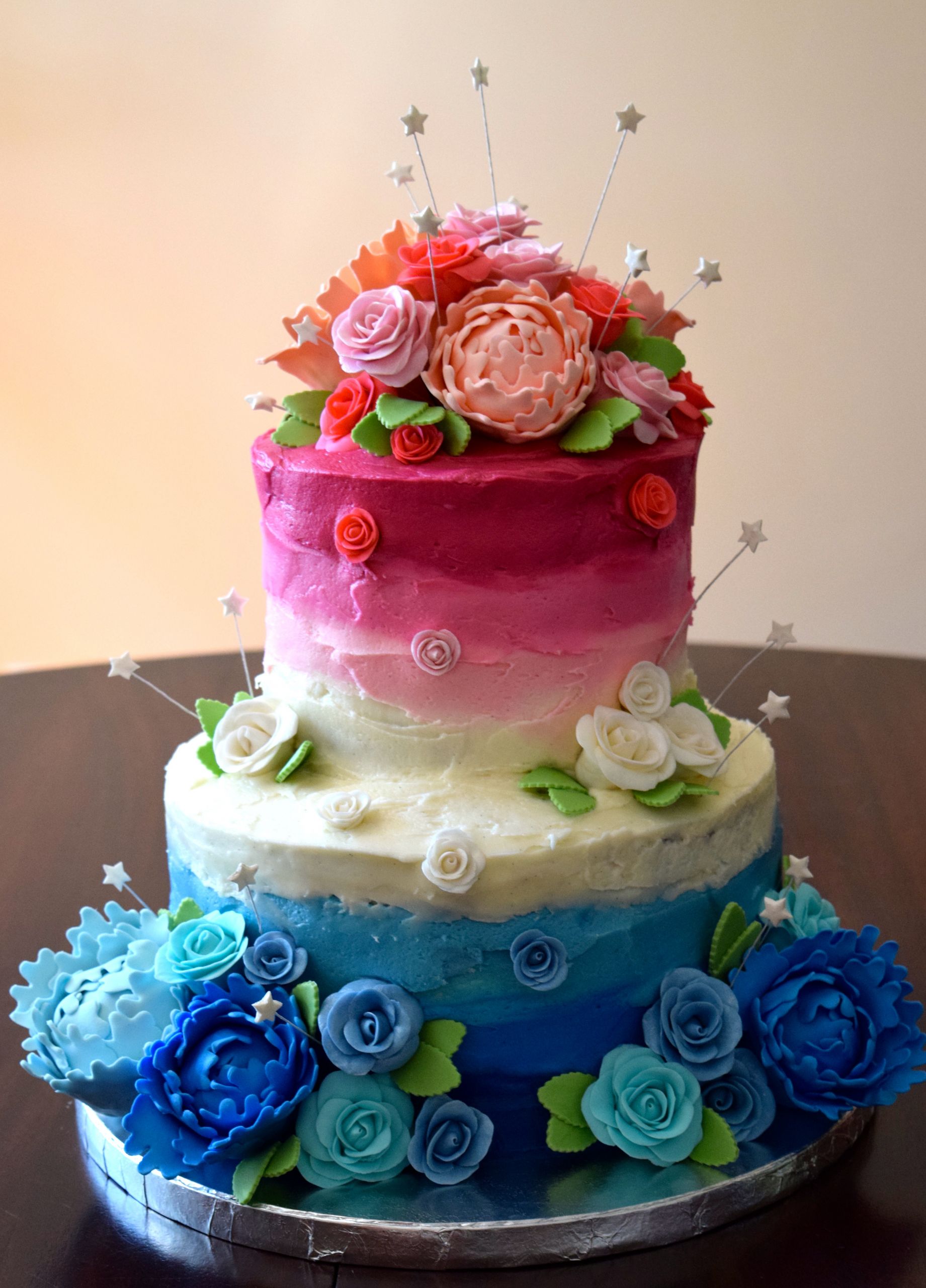 Gorgeous Birthday Cakes
 Pink and Blue Birthday Cake
