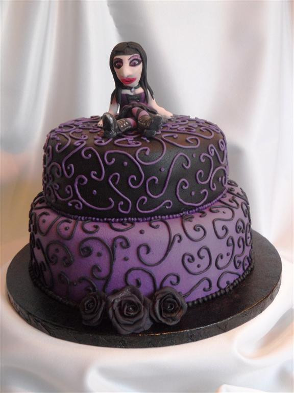Gothic Birthday Cakes
 Happy Birthday Goth Girl EnTicing Cakes by Christine