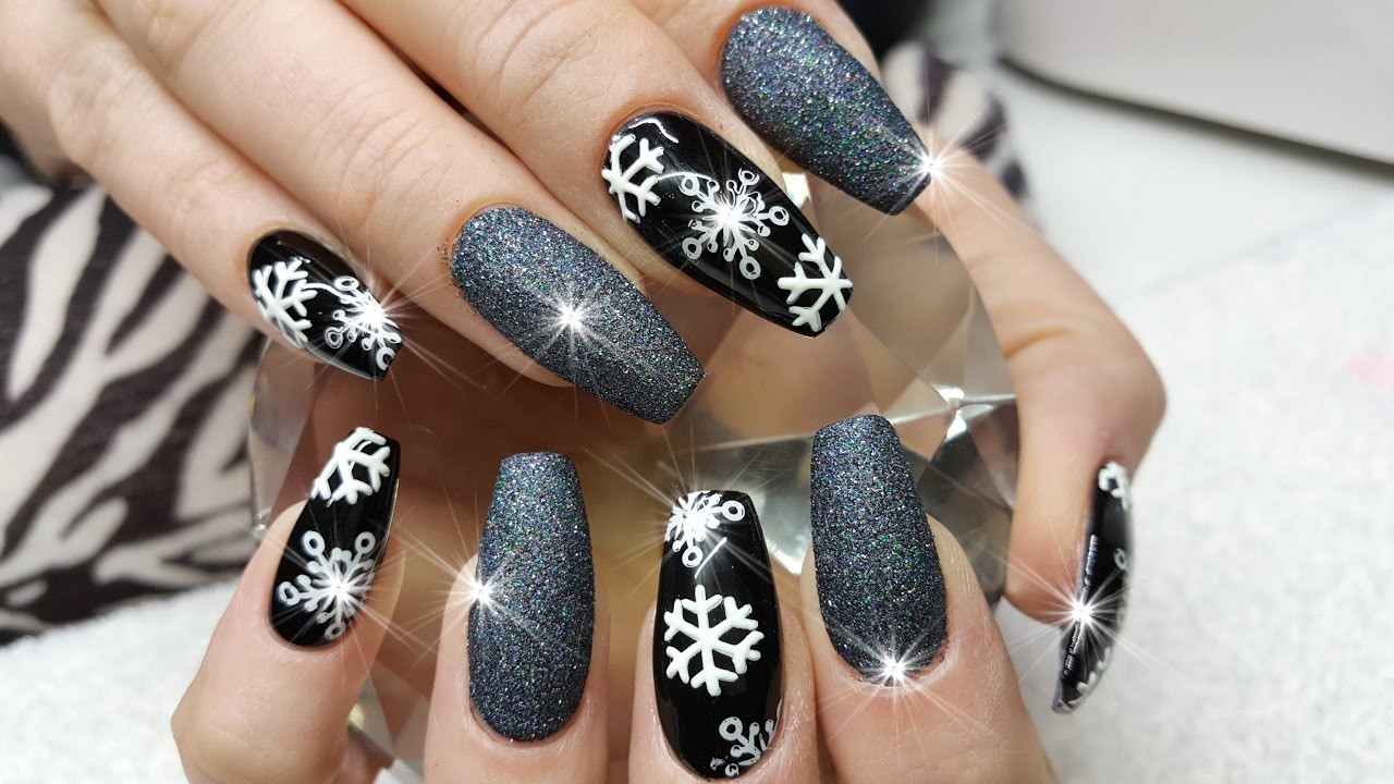 Gothic Nail Designs
 Acrylic Nails Girly Gothic Glitter & 3D Embossed