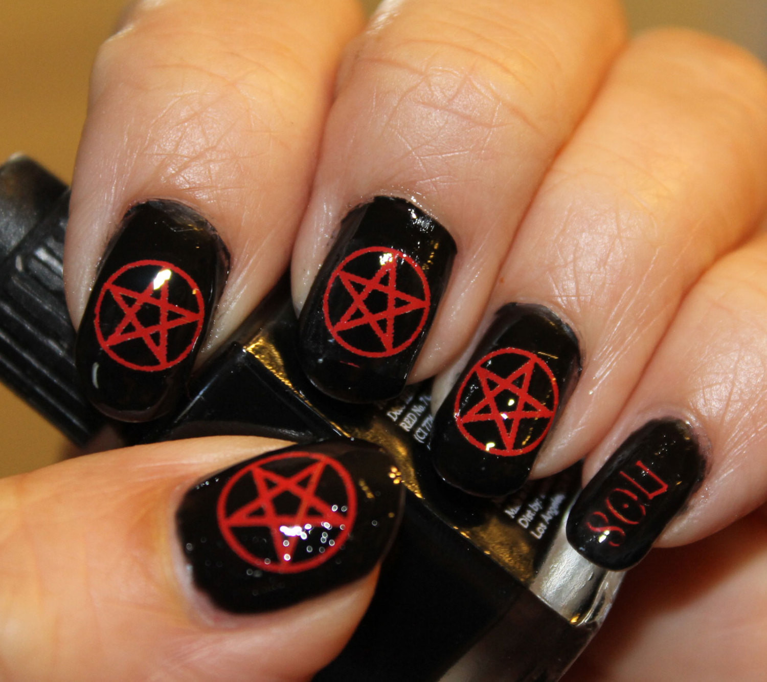 Gothic Nail Designs
 Red PENTACLE Nail Art MEGAPACK PNR 66 Opaque Waterslide