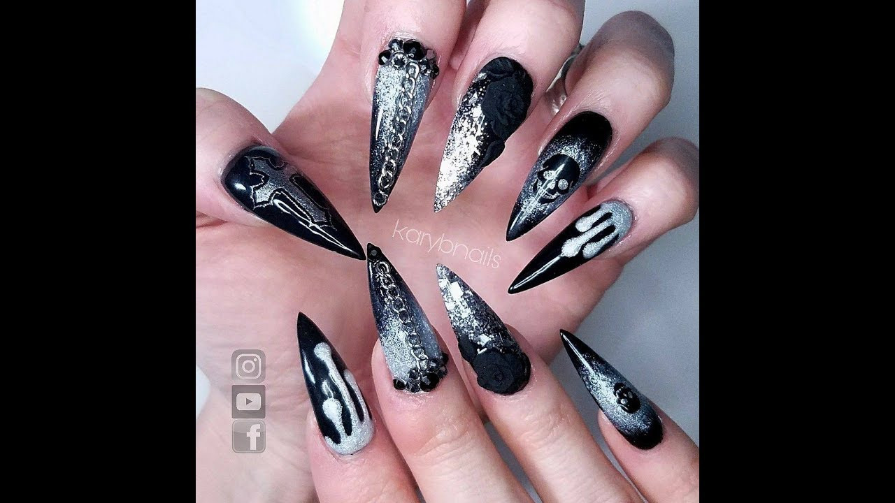 Gothic Nail Designs
 Gothic Nail Art Design with 3D Acrylic Hard Gel and