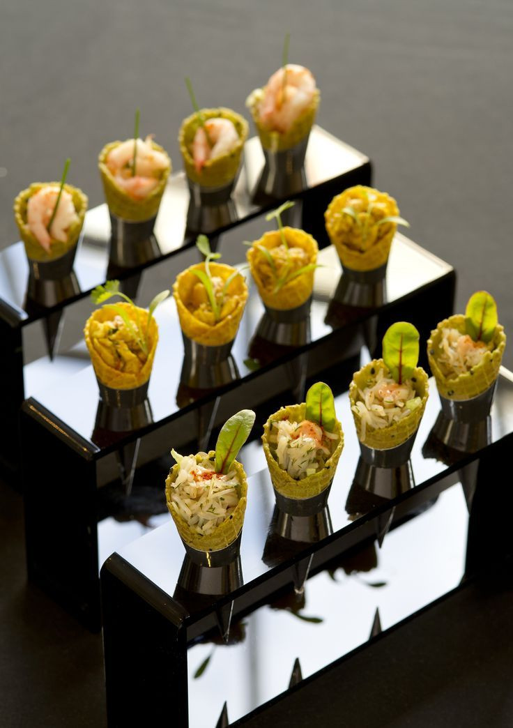 Gourmet Cold Appetizers
 Canapes Coronation Chicken Cones