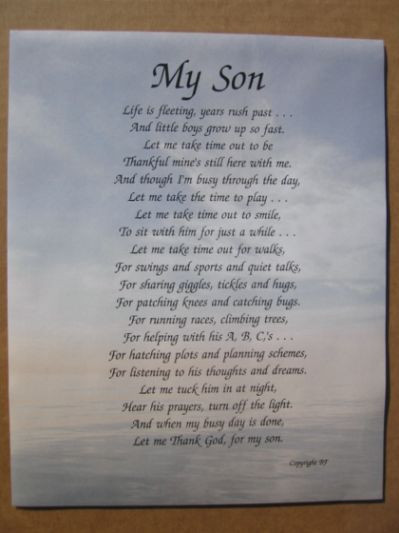Graduation Quotes For Son From Mother
 poems for a son with pictures Yahoo Search Results