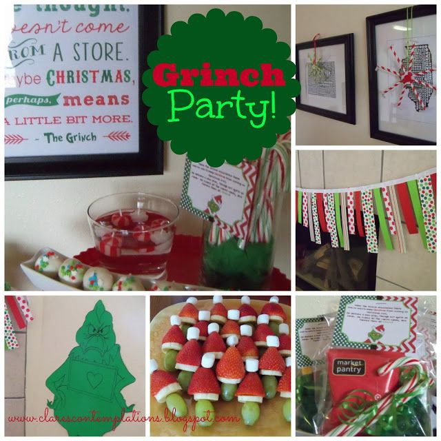 Great Christmas Party Ideas
 Great Grinch Party lots of ideas for a low key but really